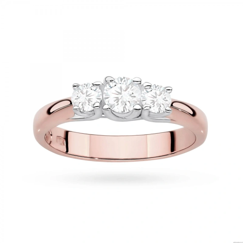 Pierścionek W0344 Diament Laboratoryjny 0,25ct różowe złoto