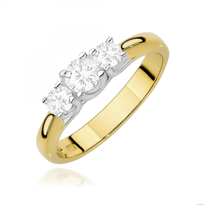 Pierścionek W0344 Diament Laboratoryjny 0,25ct żółte złoto