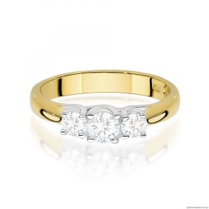 Pierścionek W0344 Diament Laboratoryjny 0,25ct żółte złoto