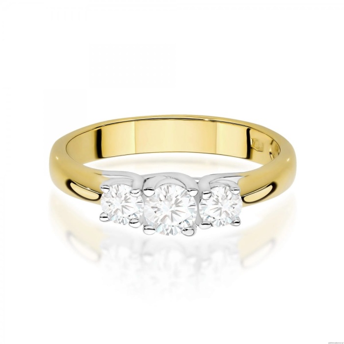Pierścionek W0344 Diament Laboratoryjny 0,25ct żółte złoto