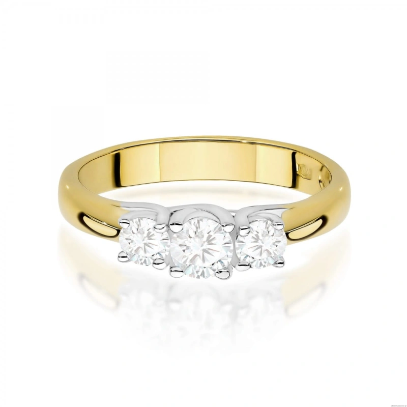 Pierścionek W0344 Diament Laboratoryjny 0,25ct żółte złoto