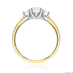 Pierścionek W0344 Diament Laboratoryjny 0,25ct żółte złoto