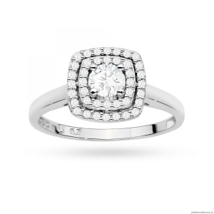 Pierścionek W0345 Diament Laboratoryjny 0,30ct białe złoto
