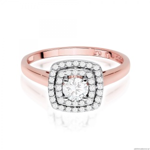 Pierścionek W0345 Diament Laboratoryjny 0,30ct różowe złoto