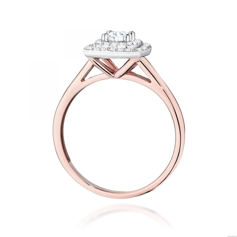 Pierścionek W0345 Diament Laboratoryjny 0,30ct różowe złoto