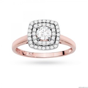Pierścionek W0345 Diament Laboratoryjny 0,30ct różowe złoto