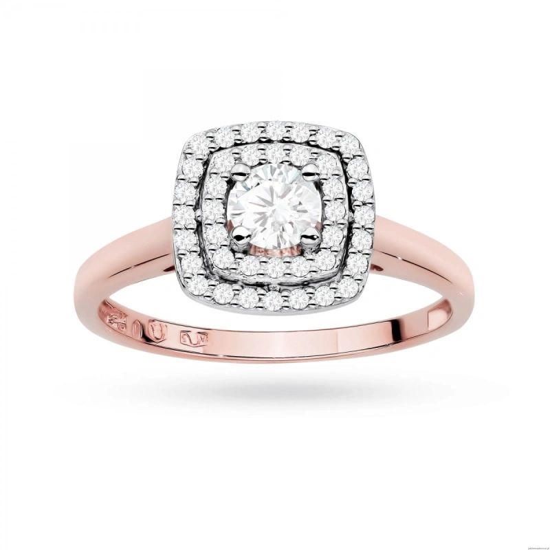 Pierścionek W0345 Diament Laboratoryjny 0,30ct różowe złoto