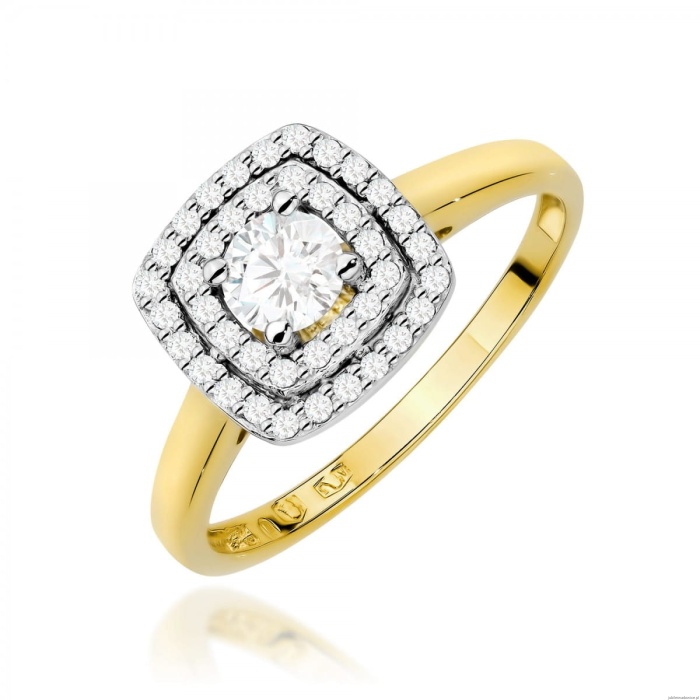 Pierścionek W0345 Diament Laboratoryjny 0,30ct żółte złoto