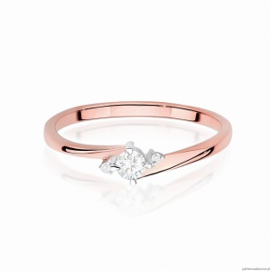 Pierścionek W0346 Diament Laboratoryjny 0,10ct różowe złoto