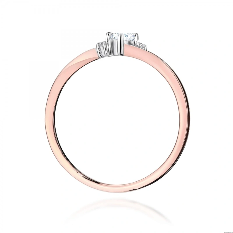 Pierścionek W0346 Diament Laboratoryjny 0,10ct różowe złoto