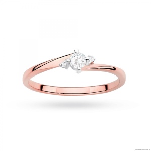 Pierścionek W0346 Diament Laboratoryjny 0,10ct różowe złoto
