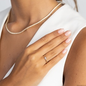 Pierścionek W0346 Diament Laboratoryjny 0,10ct żółte złoto