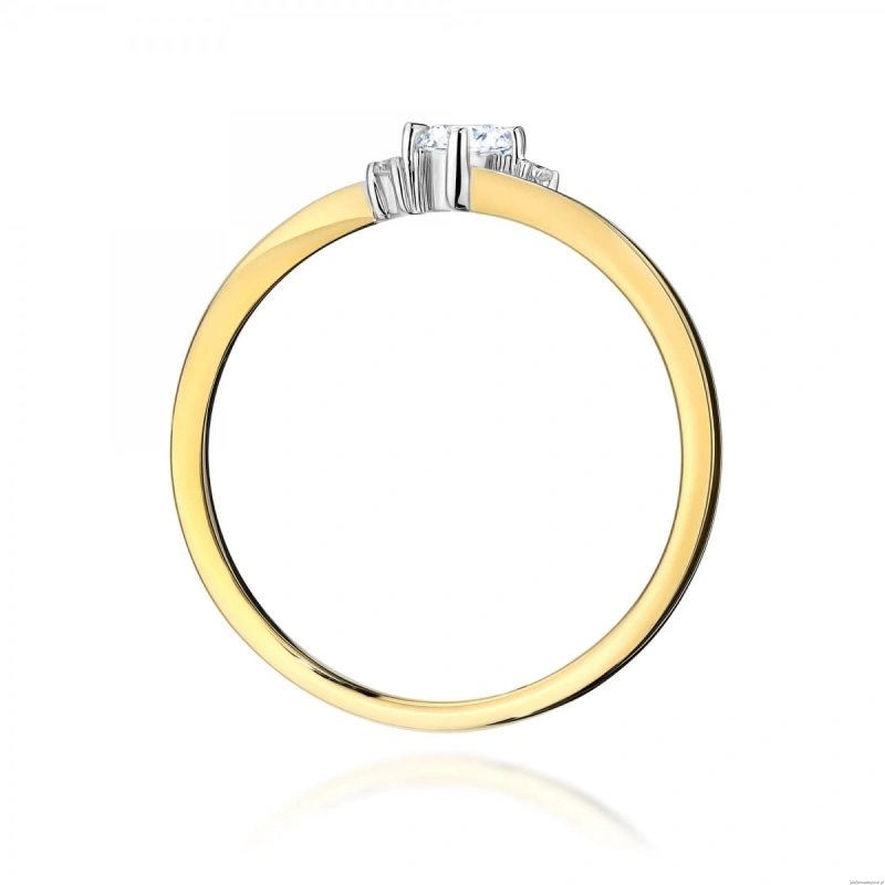 Pierścionek W0346 Diament Laboratoryjny 0,10ct żółte złoto