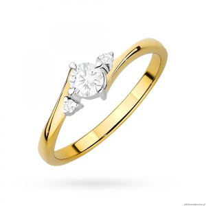 Pierścionek W0346 Diament Laboratoryjny 0,25ct żółte złoto