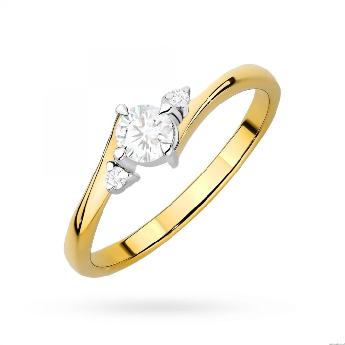 Pierścionek W0346 Diament Laboratoryjny 0,25ct żółte złoto