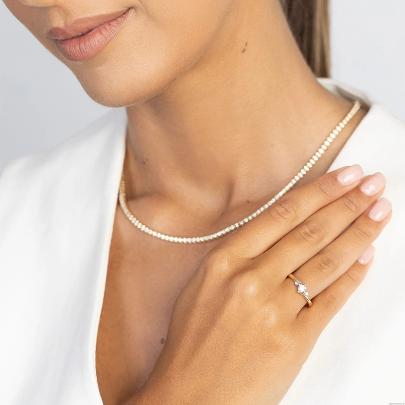 Pierścionek W0346 Diament Laboratoryjny 0,25ct żółte złoto