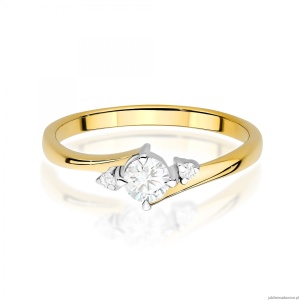 Pierścionek W0346 Diament Laboratoryjny 0,25ct żółte złoto