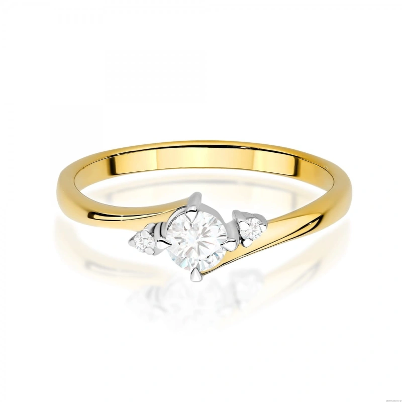 Pierścionek W0346 Diament Laboratoryjny 0,25ct żółte złoto