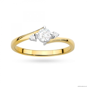 Pierścionek W0346 Diament Laboratoryjny 0,25ct żółte złoto