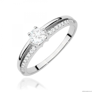 Pierścionek W0355 Diament Laboratoryjny 0,30ct białe złoto