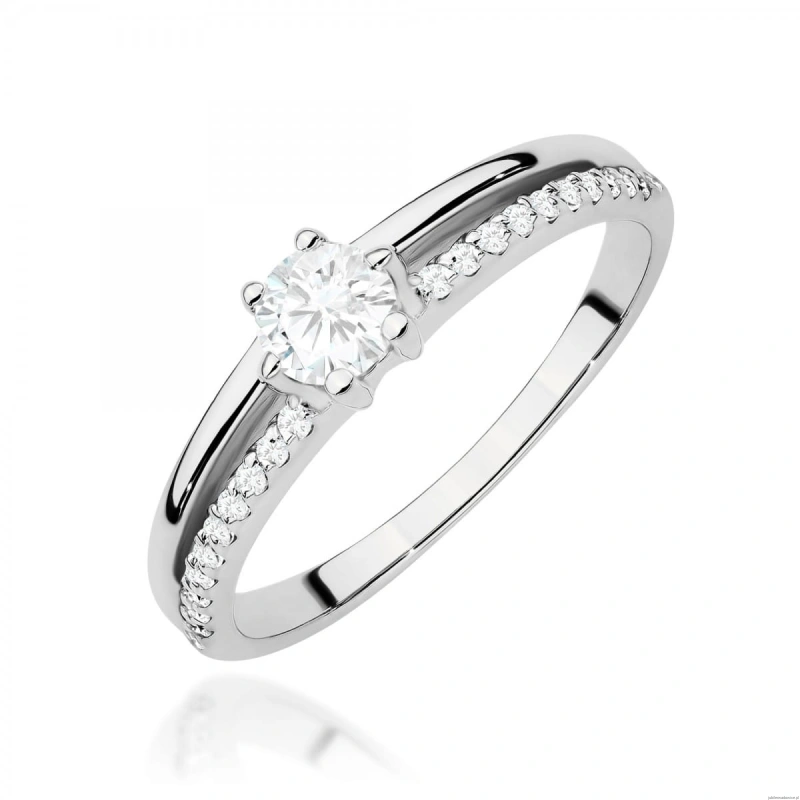 Pierścionek W0355 Diament Laboratoryjny 0,30ct białe złoto