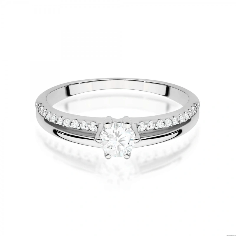 Pierścionek W0355 Diament Laboratoryjny 0,30ct białe złoto