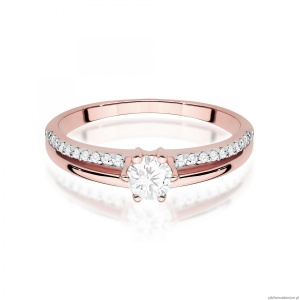 Pierścionek W0355 Diament Laboratoryjny 0,30ct różowe złoto