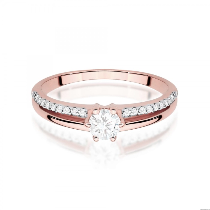 Pierścionek W0355 Diament Laboratoryjny 0,30ct różowe złoto
