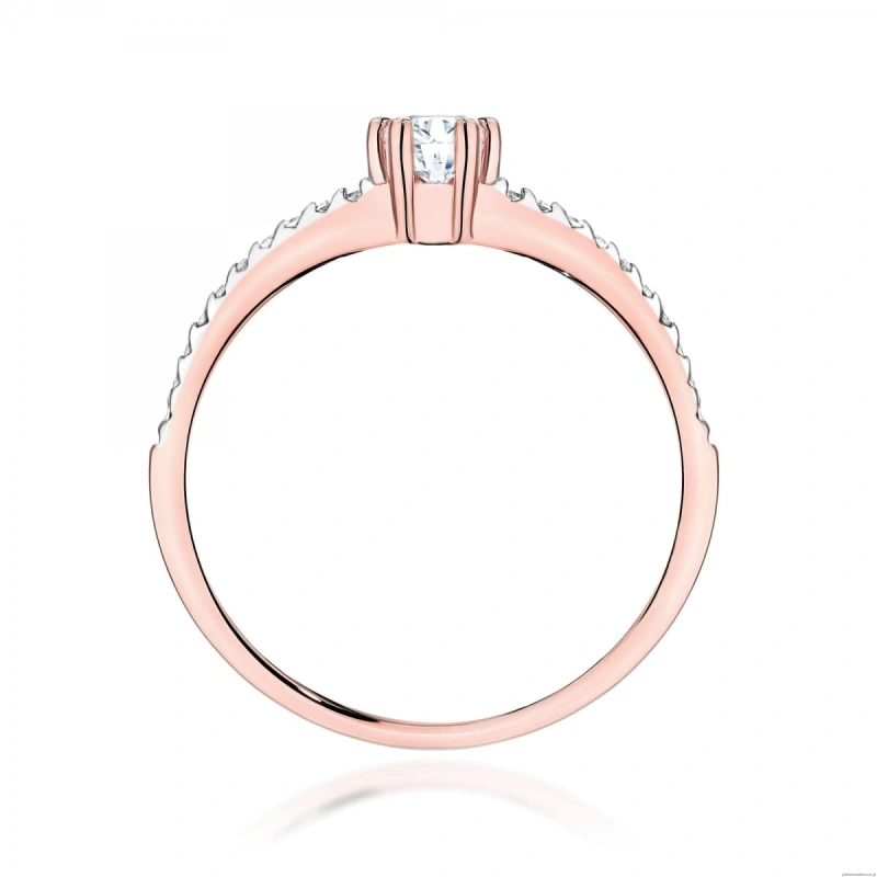Pierścionek W0355 Diament Laboratoryjny 0,30ct różowe złoto