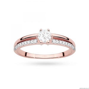 Pierścionek W0355 Diament Laboratoryjny 0,30ct różowe złoto