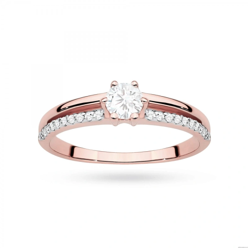 Pierścionek W0355 Diament Laboratoryjny 0,30ct różowe złoto