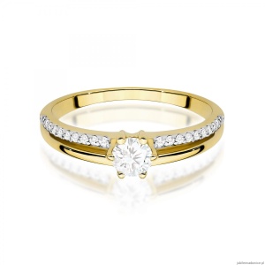Pierścionek W0355 Diament Laboratoryjny 0,30ct żółte złoto