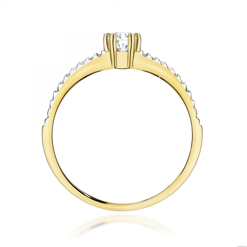 Pierścionek W0355 Diament Laboratoryjny 0,30ct żółte złoto