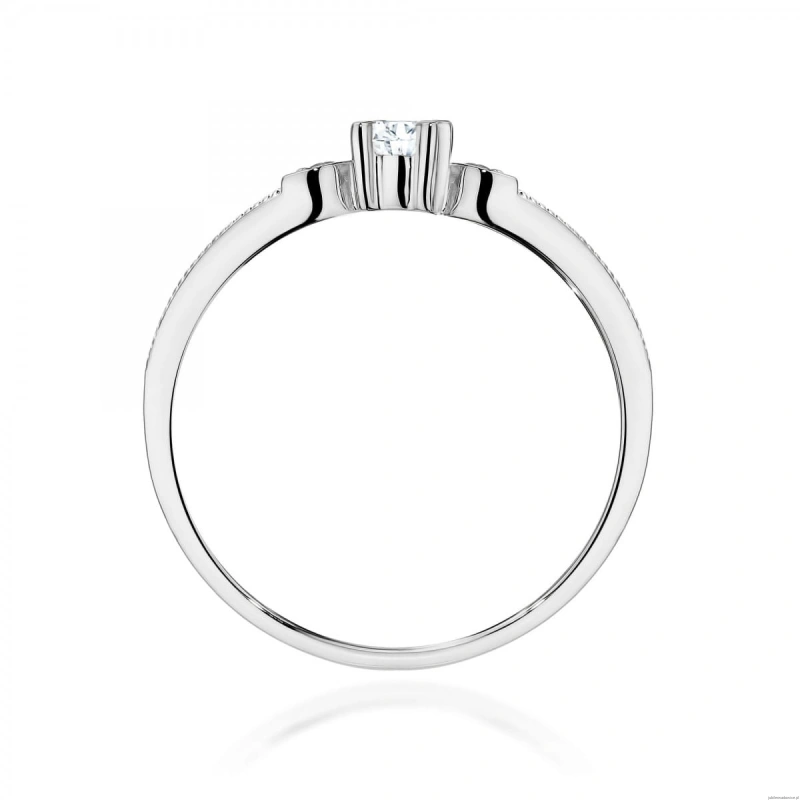 Pierścionek W0411 Diament Laboratoryjny 0,10ct białe złoto