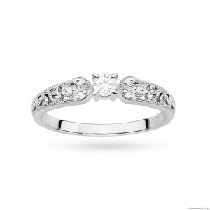 Pierścionek W0411 Diament Laboratoryjny 0,10ct białe złoto