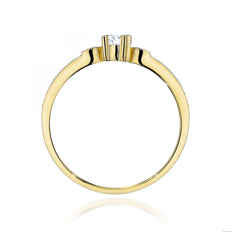 Pierścionek W0411 Diament Laboratoryjny 0,10ct żółte złoto