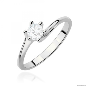 Pierścionek W0423 Diament Laboratoryjny 0,50ct białe złoto