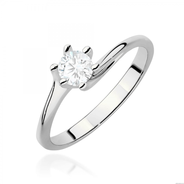 Pierścionek W0423 Diament Laboratoryjny 0,50ct białe złoto