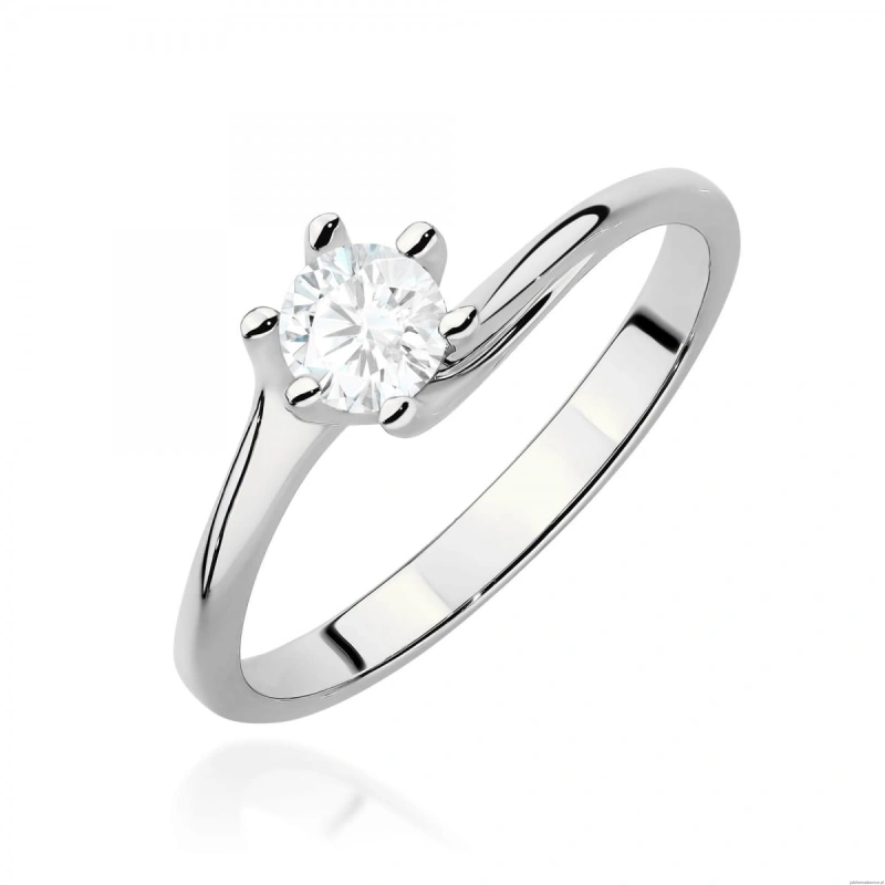 Pierścionek W0423 Diament Laboratoryjny 0,50ct białe złoto