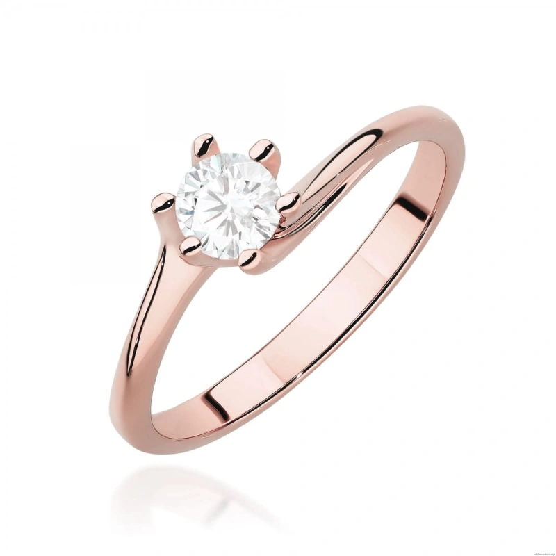 Pierścionek W0423 Diament Laboratoryjny 0,50ct różowe złoto