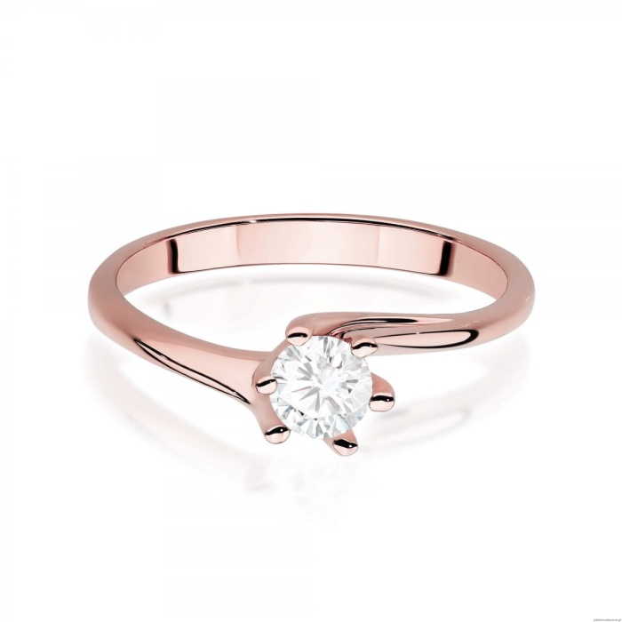 Pierścionek W0423 Diament Laboratoryjny 0,50ct różowe złoto