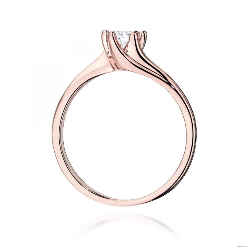 Pierścionek W0423 Diament Laboratoryjny 0,50ct różowe złoto
