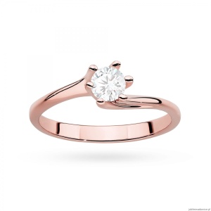 Pierścionek W0423 Diament Laboratoryjny 0,50ct różowe złoto