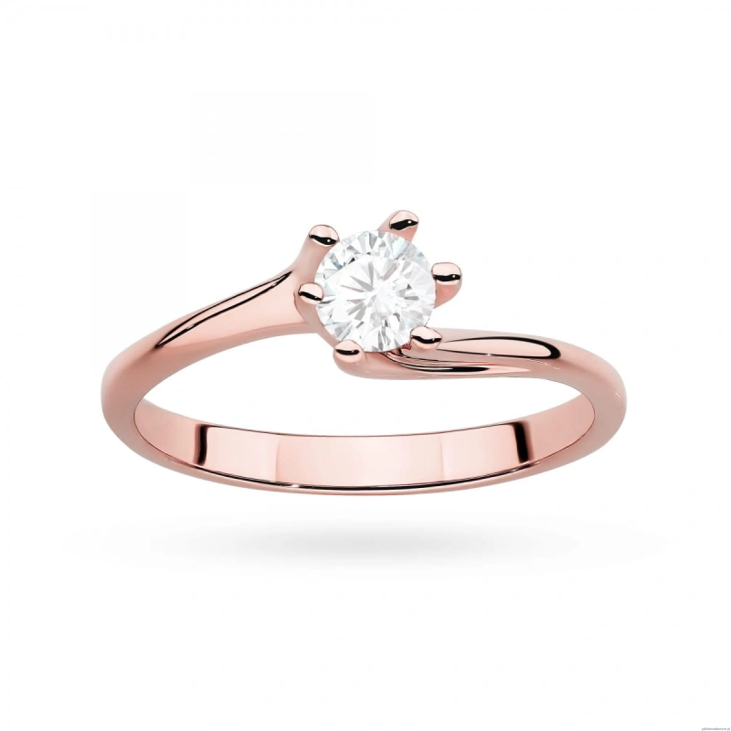 Pierścionek W0423 Diament Laboratoryjny 0,50ct różowe złoto