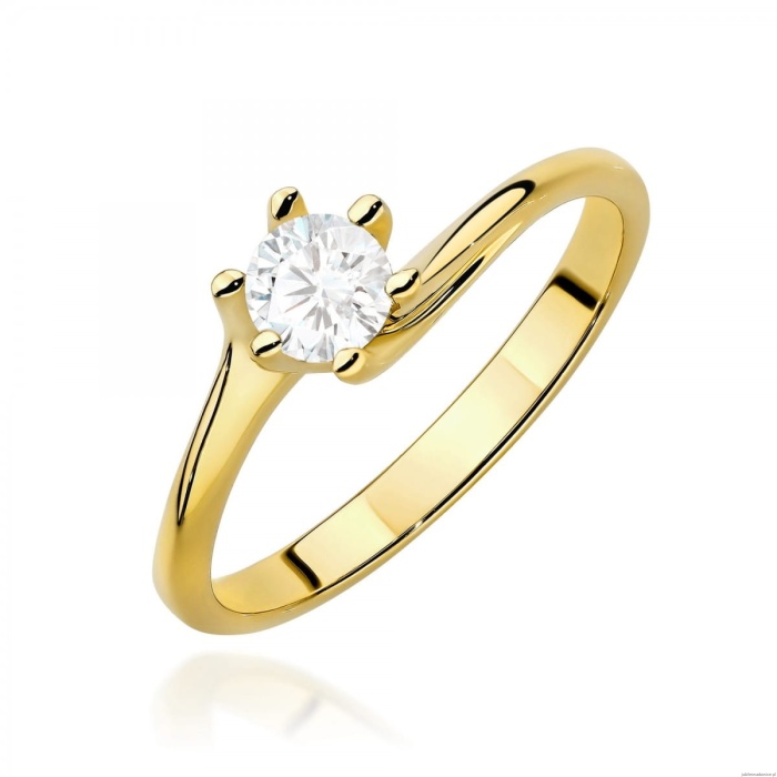 Pierścionek W0423 Diament Laboratoryjny 0,50ct żółte złoto