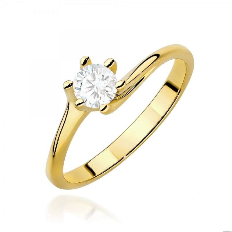 Pierścionek W0423 Diament Laboratoryjny 0,50ct żółte złoto
