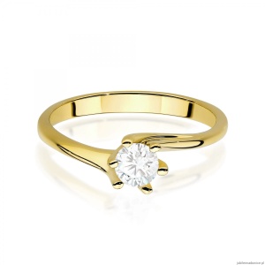 Pierścionek W0423 Diament Laboratoryjny 0,50ct żółte złoto