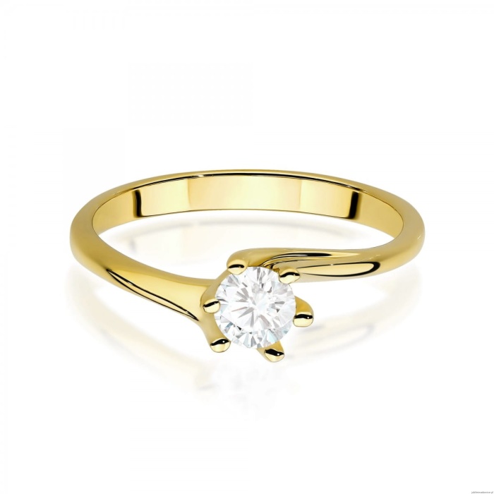 Pierścionek W0423 Diament Laboratoryjny 0,50ct żółte złoto