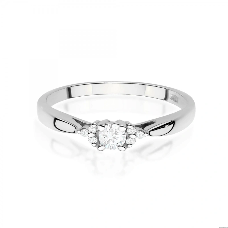 Pierścionek W0428 Diament Laboratoryjny 0,10ct białe złoto
