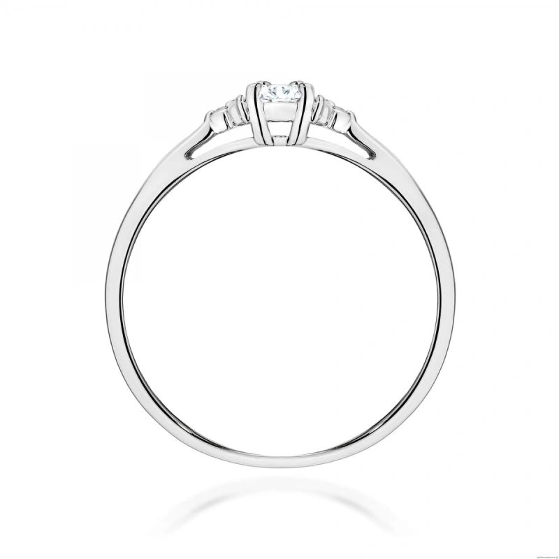 Pierścionek W0428 Diament Laboratoryjny 0,10ct białe złoto